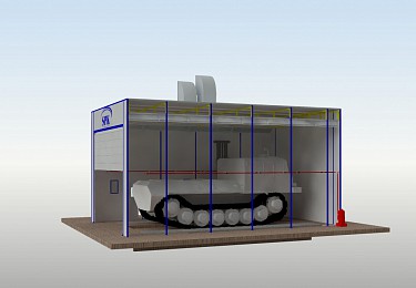 Окрасочно-сушильная камера тупикового типа SPK-10.6.5 для военной техники